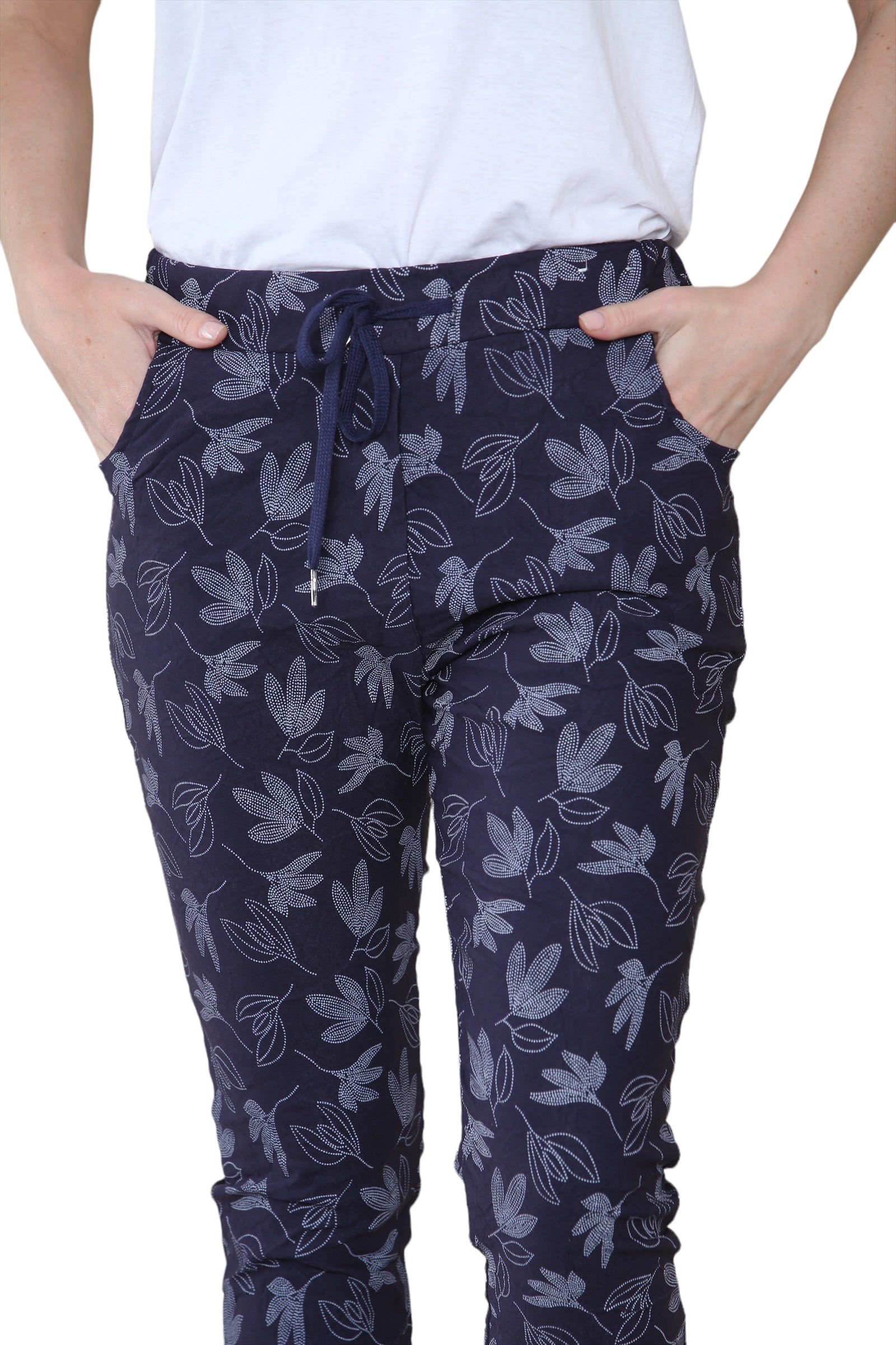 Printed Magic Trousers 2 Side Pockets and Drawstring Stretchy Soft Casual Jogger Pants Trousers WearAll