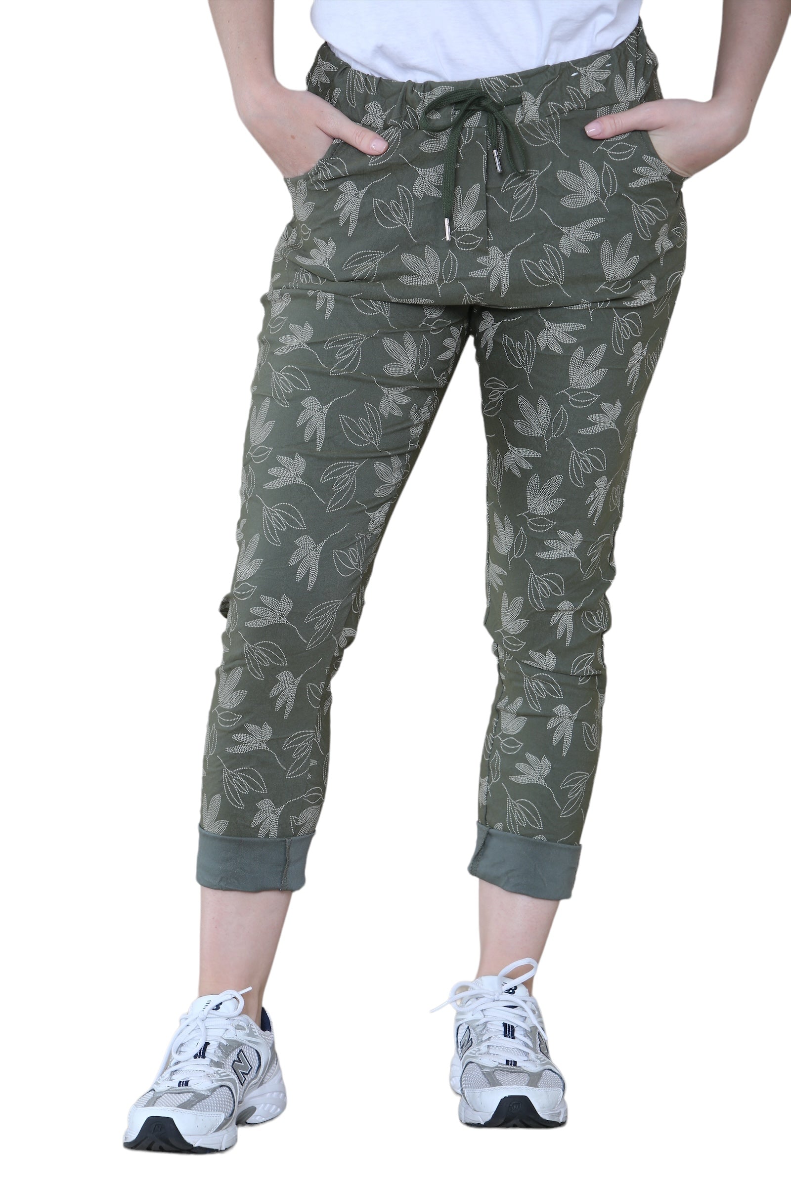 Printed Magic Trousers 2 Side Pockets and Drawstring Stretchy Soft Casual Jogger Pants Trousers WearAll