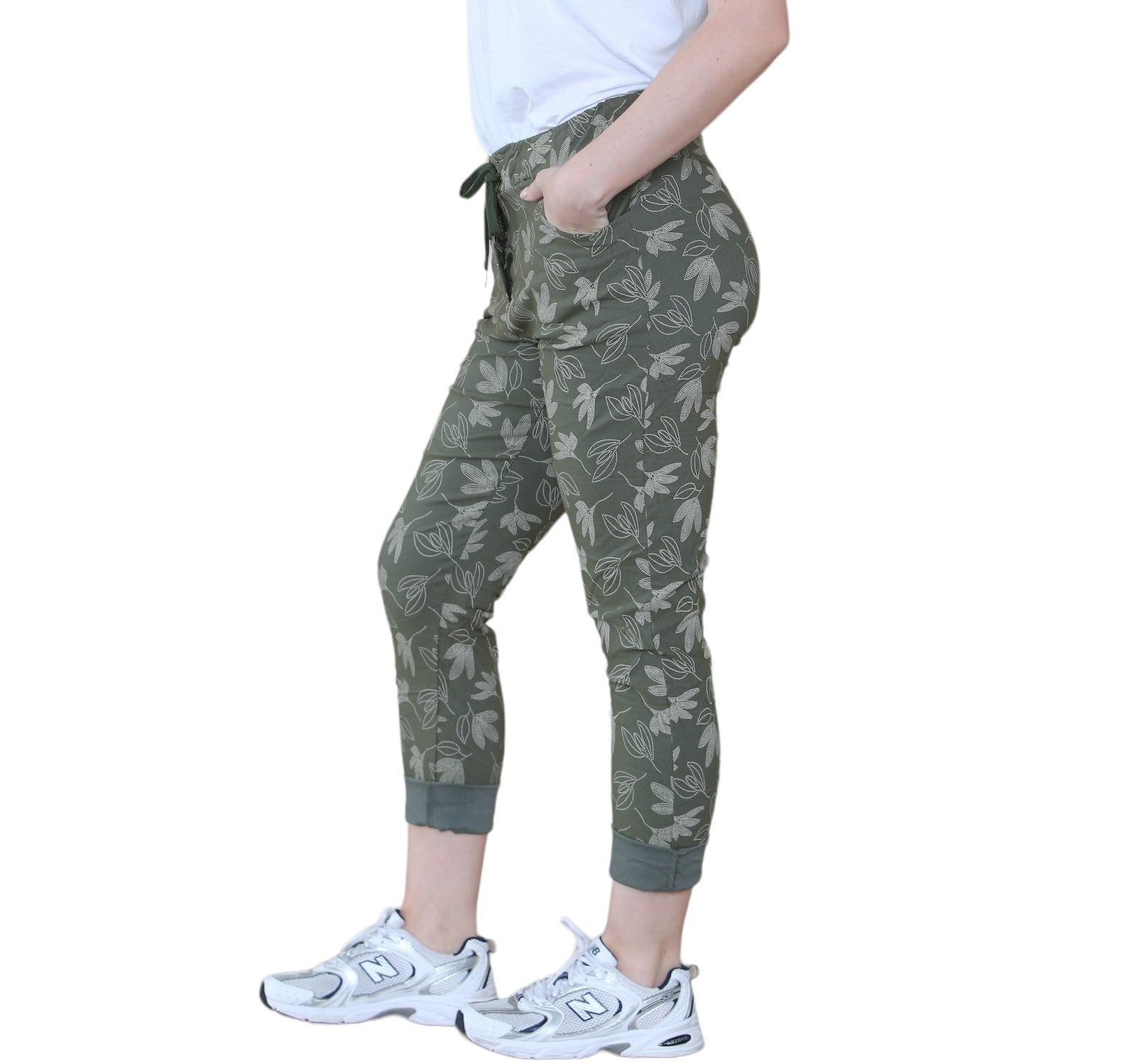 Printed Magic Trousers 2 Side Pockets and Drawstring Stretchy Soft Casual Jogger Pants Trousers WearAll