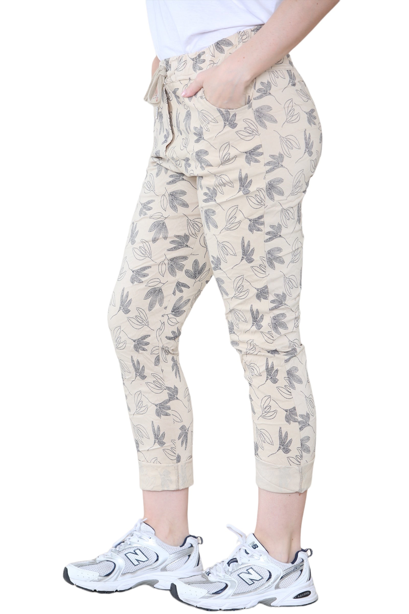 Printed Magic Trousers 2 Side Pockets and Drawstring Stretchy Soft Casual Jogger Pants Trousers WearAll