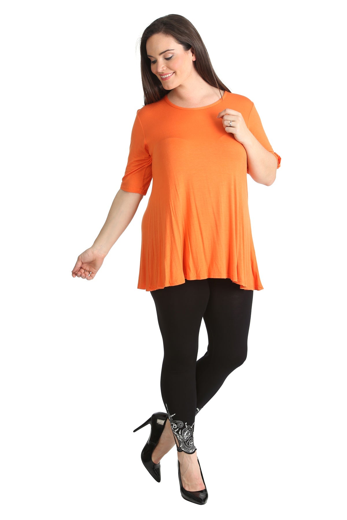 Womens Scoop Neck Flared Ladies Plain Tops Tops WearAll