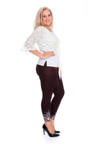 Plus SIze Sequin Lace Tie Up 3/4 Bell Crochet Top Tops WearAll White 16-18