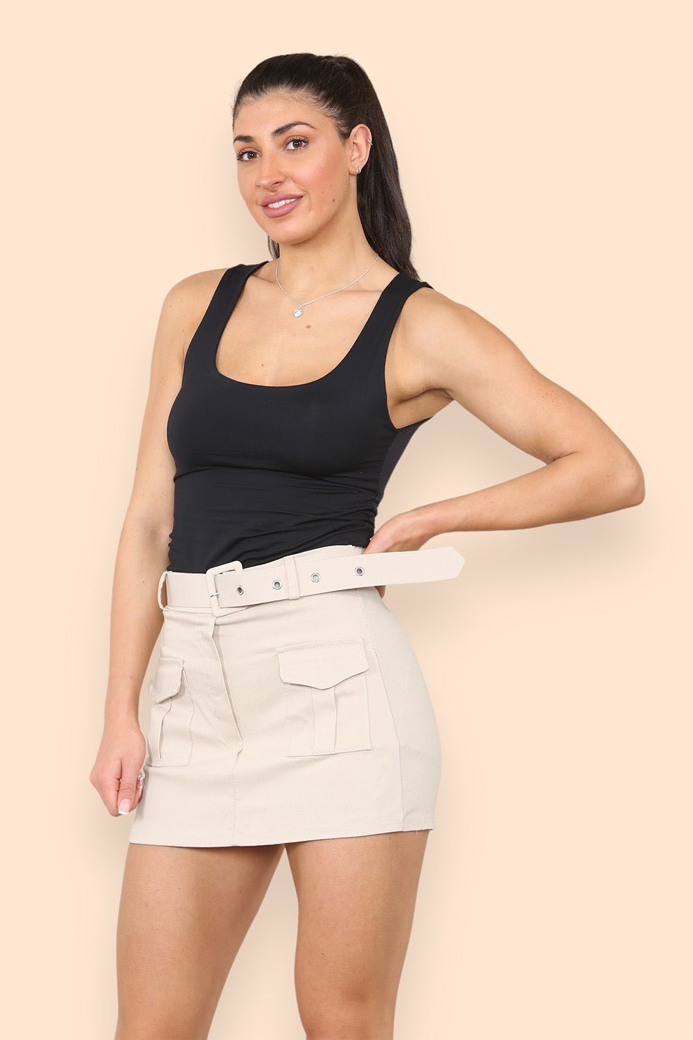 Belted Cargo Skort Skirt WearAll