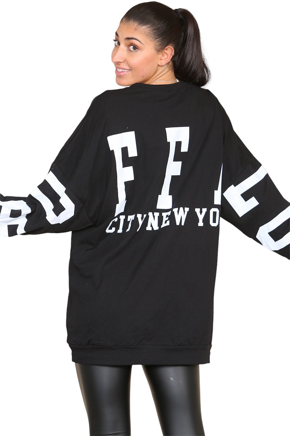 Buffalo Slogan Print Oversized Jumper Dress Dress WearAll