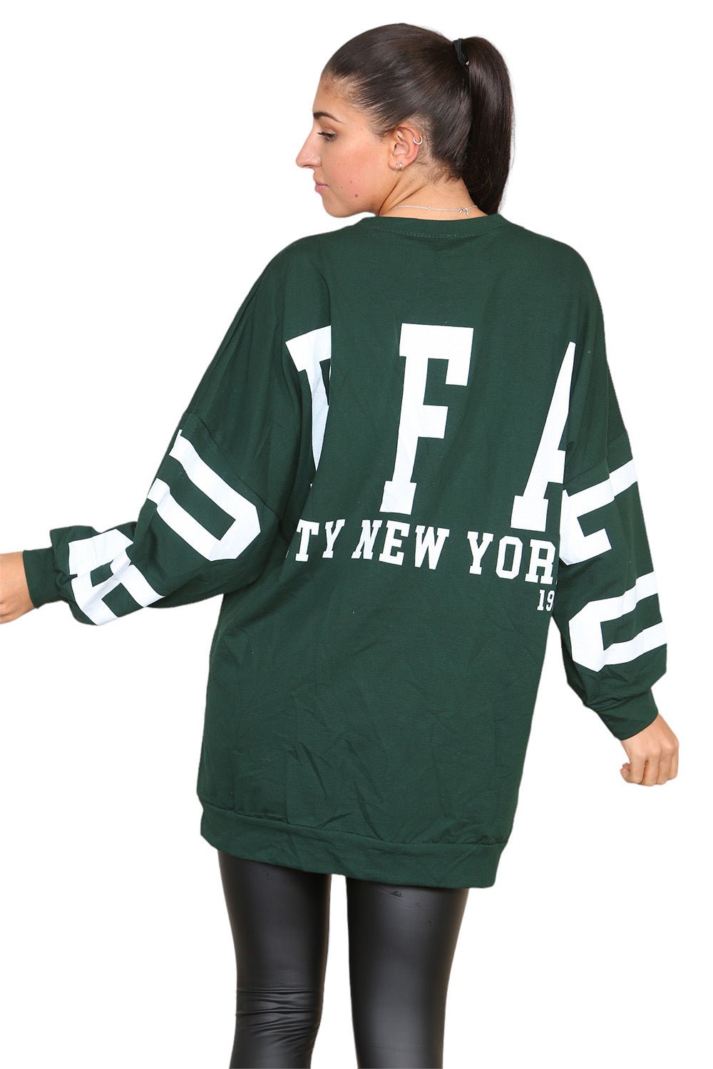 Buffalo Slogan Print Oversized Jumper Dress Dress WearAll