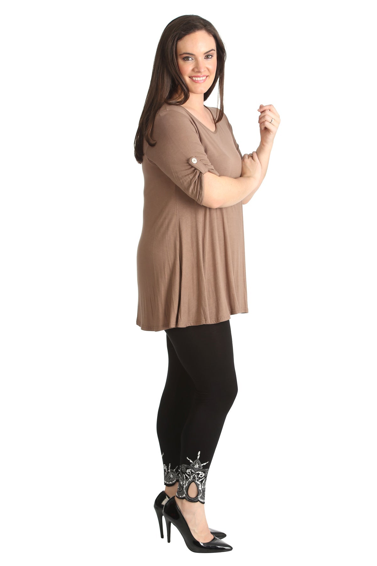 Scoop Neck Flared Ladies Plain Top Tops WearAll