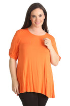 Womens Scoop Neck Flared Ladies Plain Tops Tops WearAll