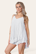 Cami Pleated Frill Hem Top & Matching Frill Shorts Co-Ord Set Co-Ord WearAll White/Cream One Size UK Fit (8 to 14)
