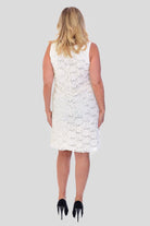 Sleeveless Lace Sequins Vest White Dress Dress WearAll