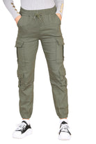 Cargo Pockets Pants Women High Waist Cropped Slim Fit Trouser Trouser WearAll