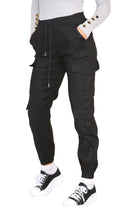 Cargo Pockets Pants Women High Waist Cropped Slim Fit Trouser Trouser WearAll