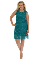 Floral Lace Sequin Ladies Sleeveless Party Dress Dress WearAll