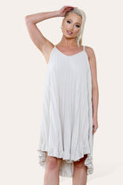 Curve Pleated Ruffle Frilly Spaghetti Strap Dress Dress WearAll