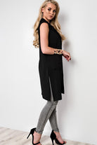 Plus Size Crepe Open Long Waistcoat Pocket Top cardigan WearAll