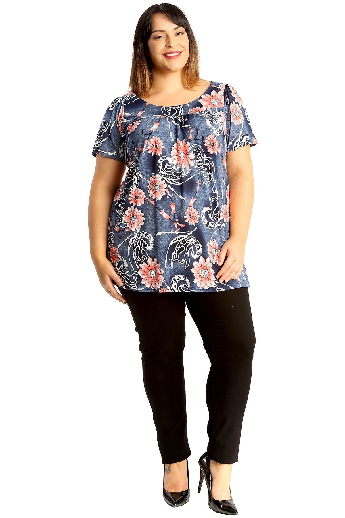 Floral Print Smock Tunic T-Shirt Top Tops WearAll