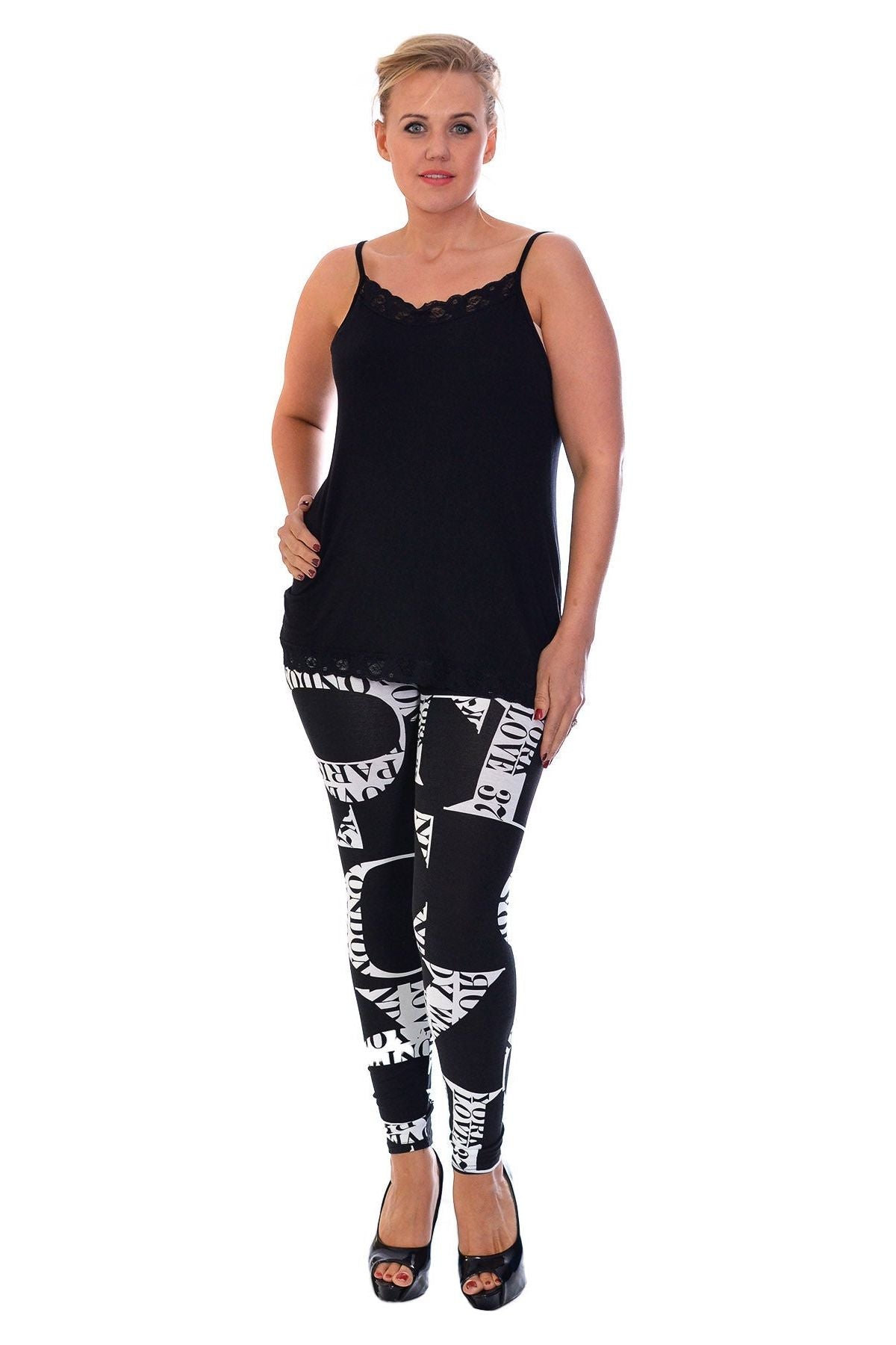 Love City Print Skinny Stretchy Leggings Leggings WearAll