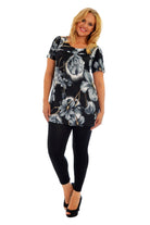 Floral Print Smock Tunic T-Shirt Top Tops WearAll