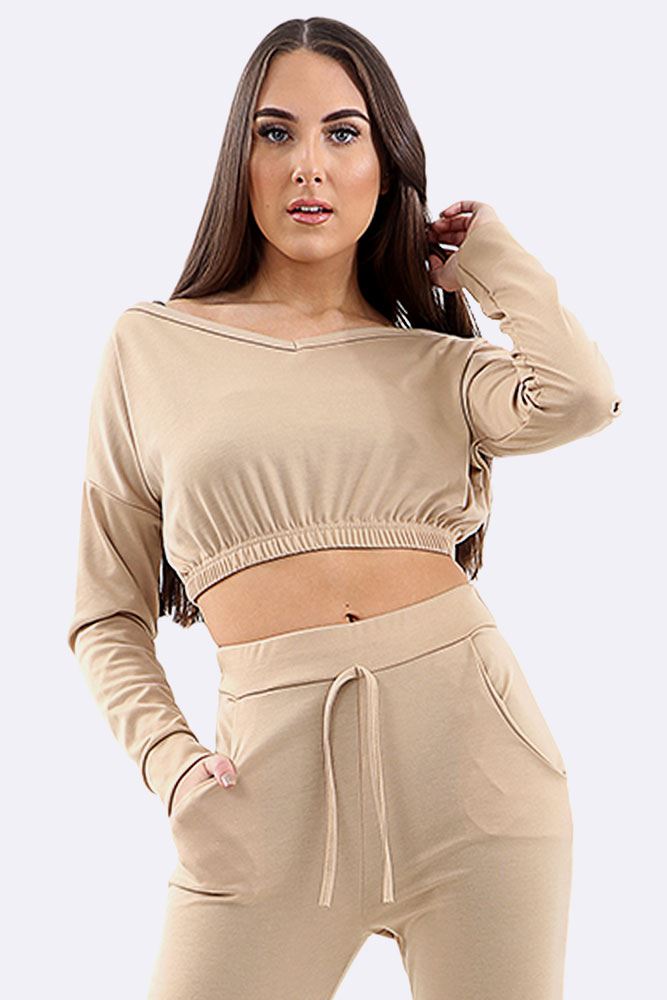 Co-Ord 2 Piece Loungewear Suit Set Loungewear WearAll Stone 8-10