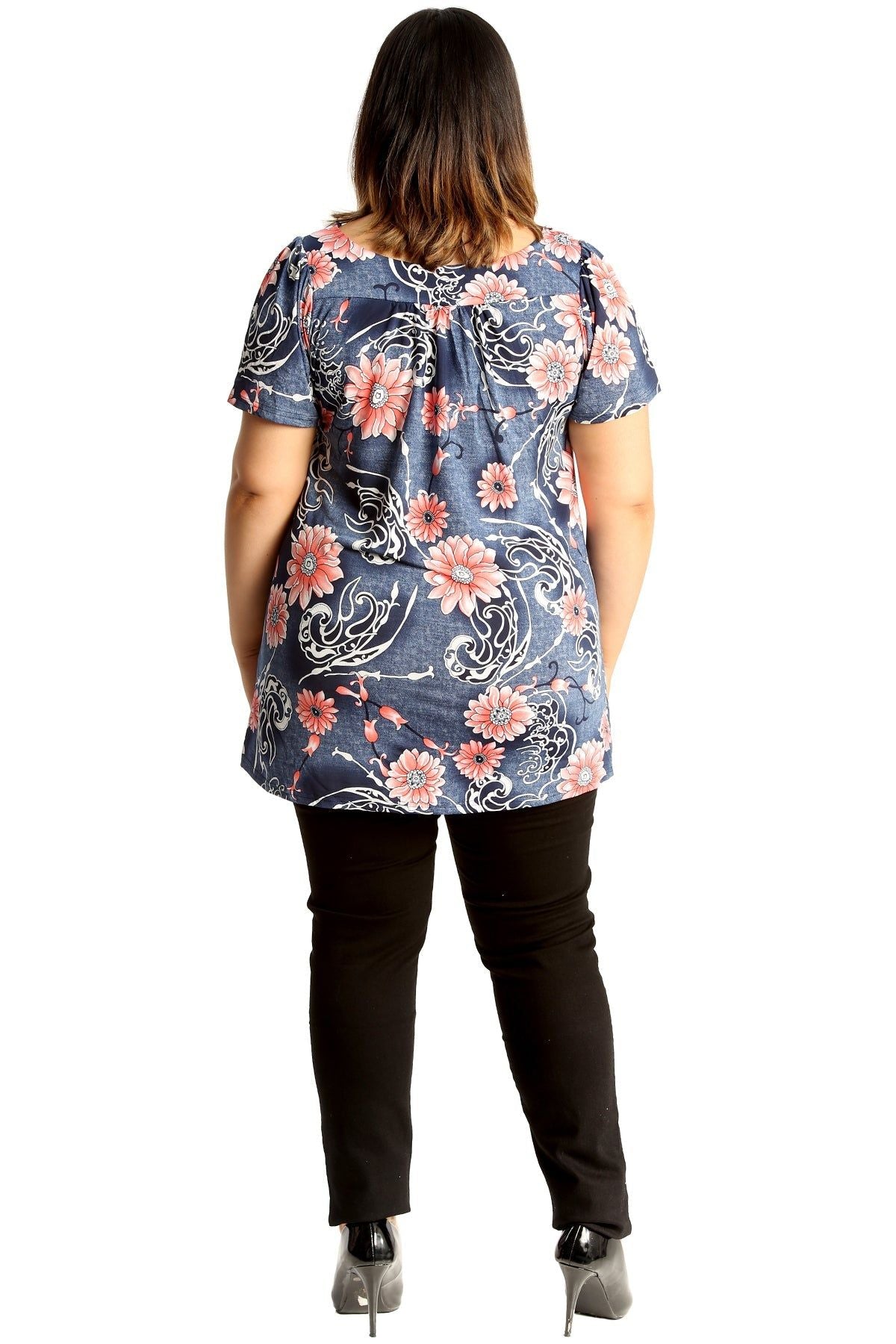 Floral Print Smock Tunic T-Shirt Top Tops WearAll