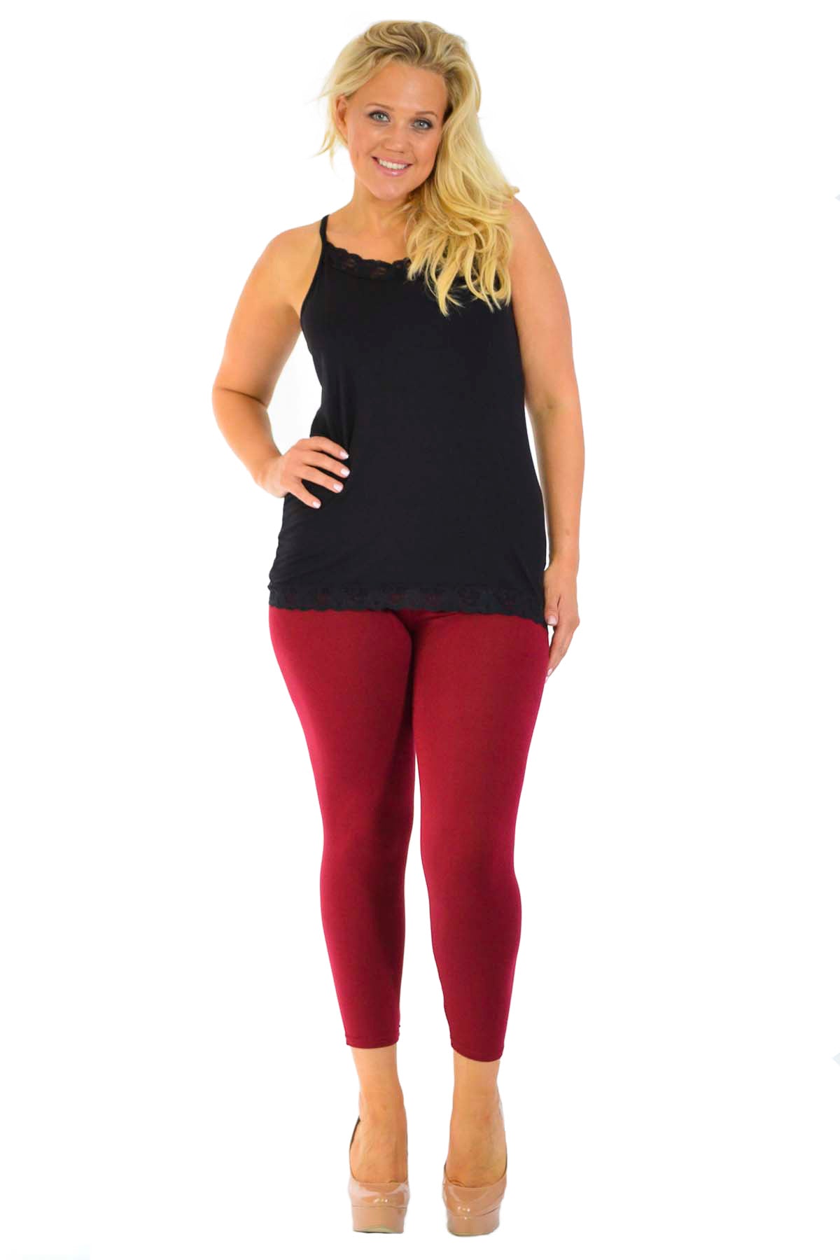 Plus Size Plain Long Leggings Leggings WearAll