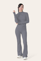 Fitted Active Yoga Lightweight Top Zip Up Workout Jacket Jackets & Coats WearAll Dark Grey / Charcoal S/M