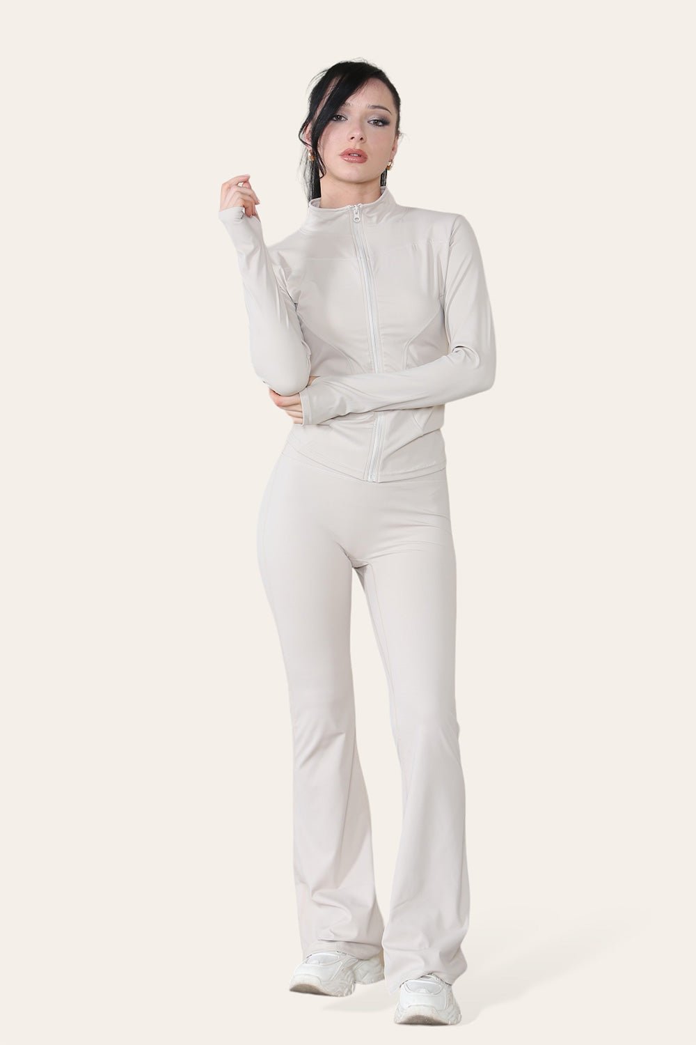 Fitted Active Yoga Lightweight Top Zip Up Workout Jacket Jackets & Coats WearAll