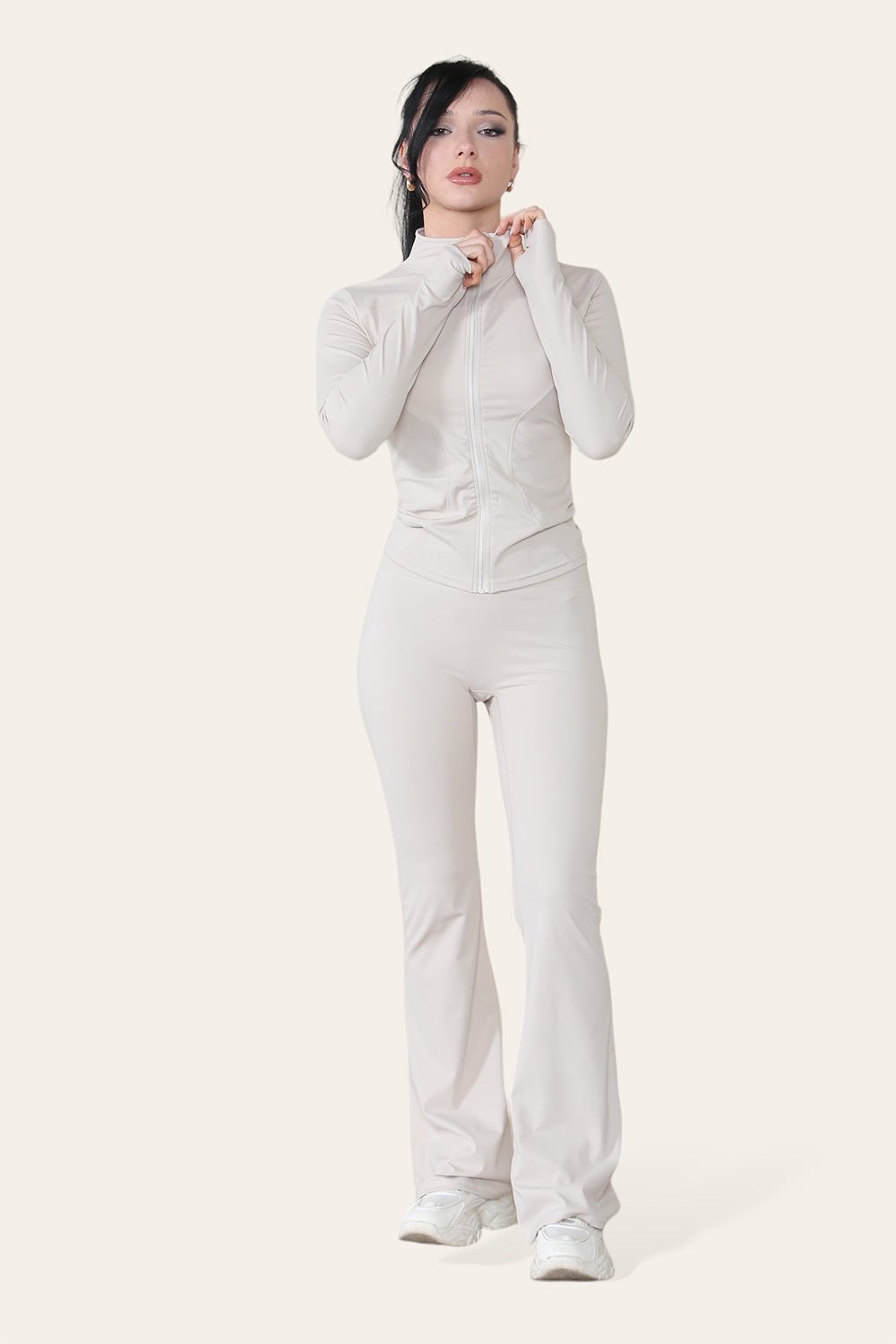 Fitted Active Yoga Lightweight Top Zip Up Workout Jacket Jackets & Coats WearAll