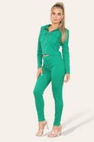 Front Pocket Zip Suit Ribbed Hooded Lounge Wear Set Hoodies & Pullover WearAll