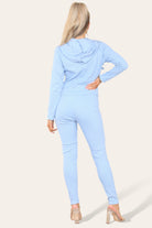 Front Pocket Zip Suit Ribbed Hooded Lounge Wear Set Hoodies & Pullover WearAll