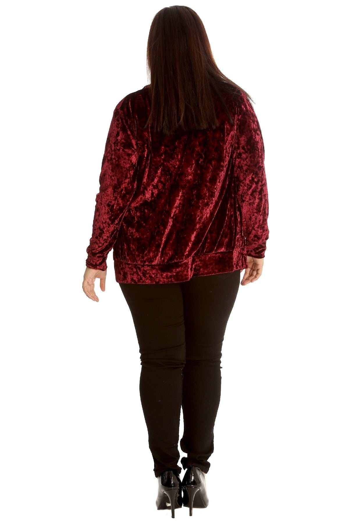 Long Sleeve Velour Velvet Bomber Jacket Jacket WearAll