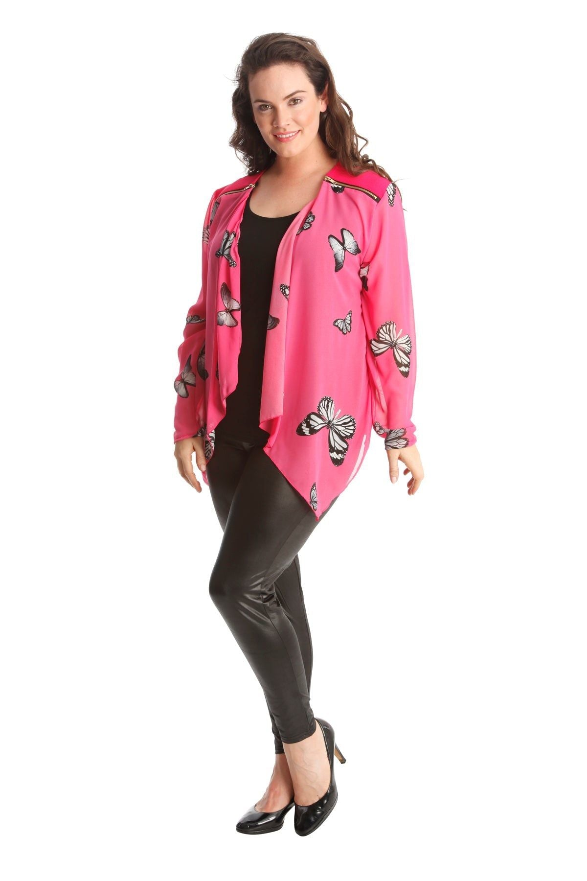 Chiffon Butterfly Print Sheer Cardigan Top cardigan WearAll