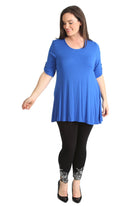 Womens Scoop Neck Flared Ladies Plain Tops Tops WearAll