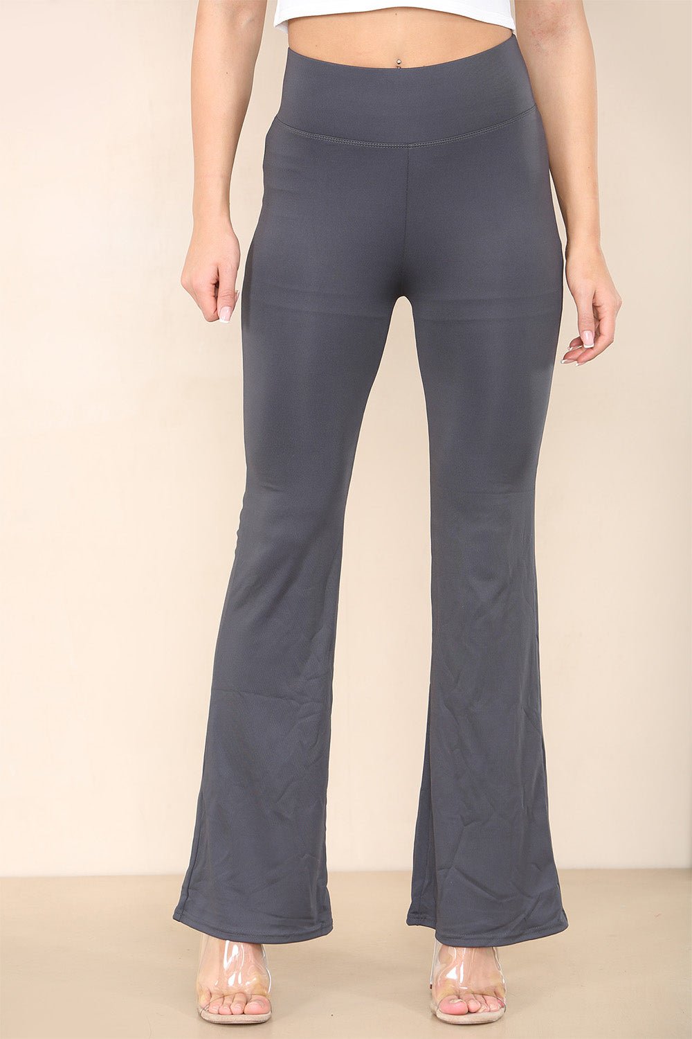 High Waisted Wide Leg Flared Palazzo Trousers Trouser WearAll