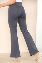 High Waisted Wide Leg Flared Palazzo Trousers Trouser WearAll