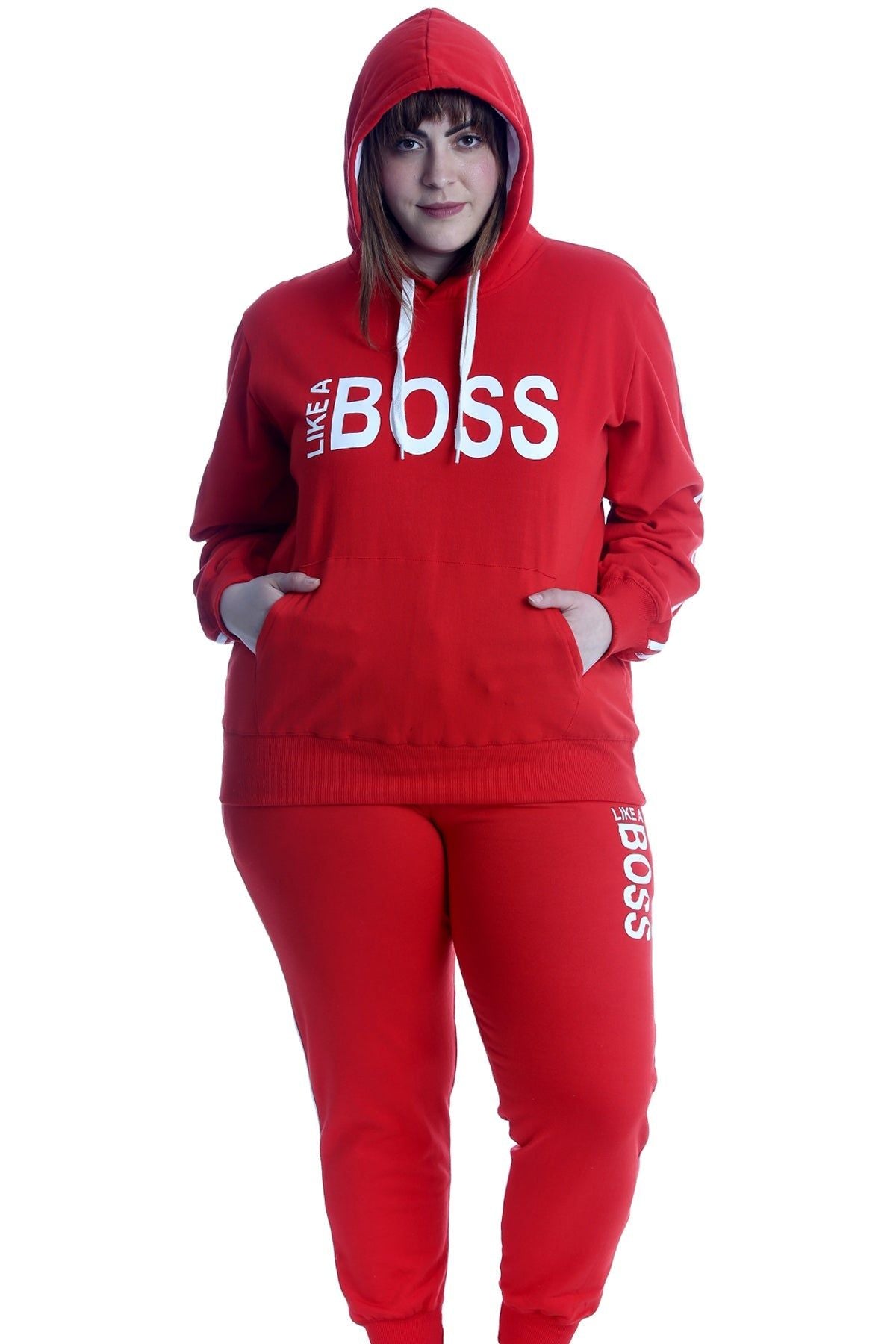 Like Boss Print Top Tracksuit Tops WearAll Red 14