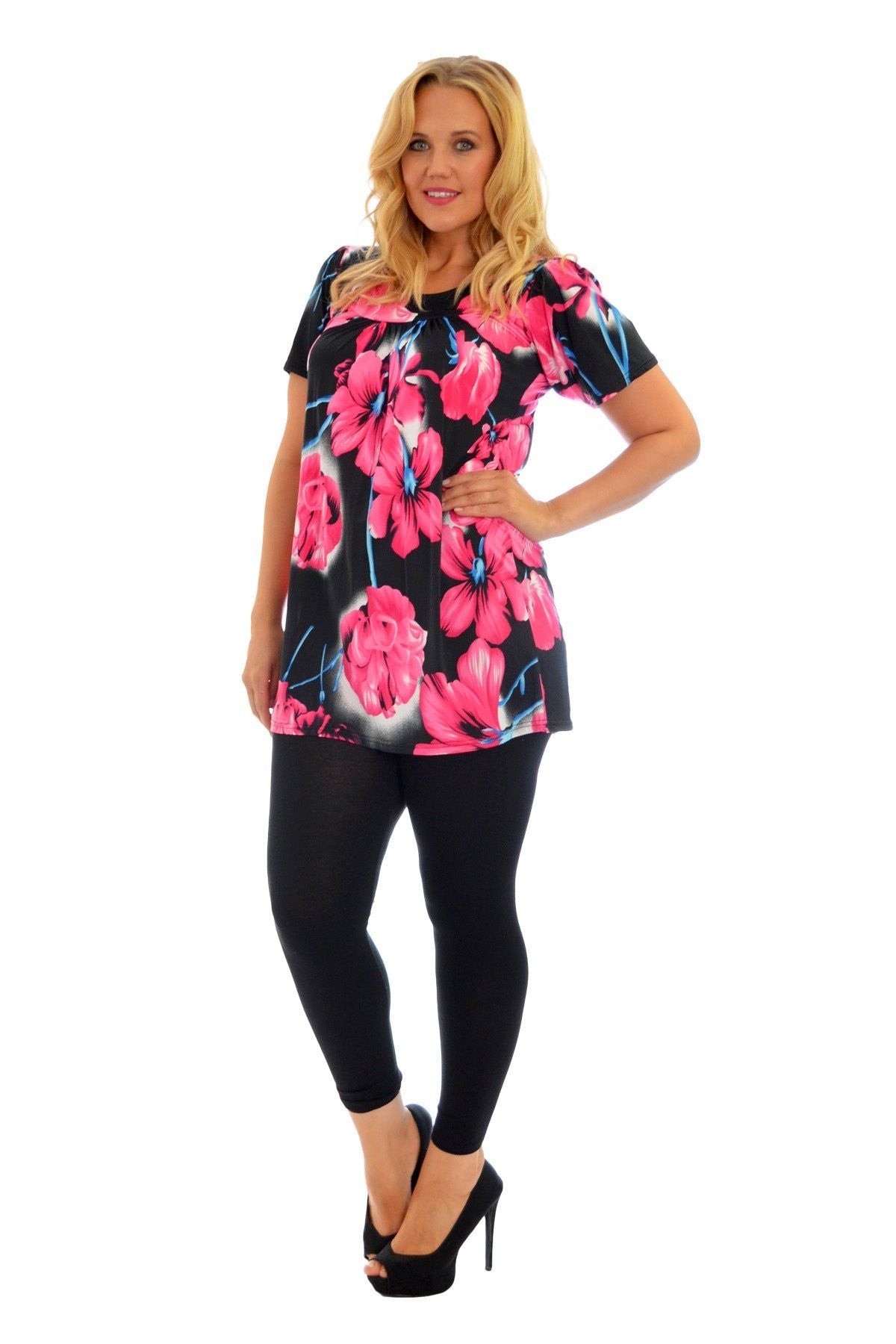 Floral Print Smock Tunic T-Shirt Top Tops WearAll