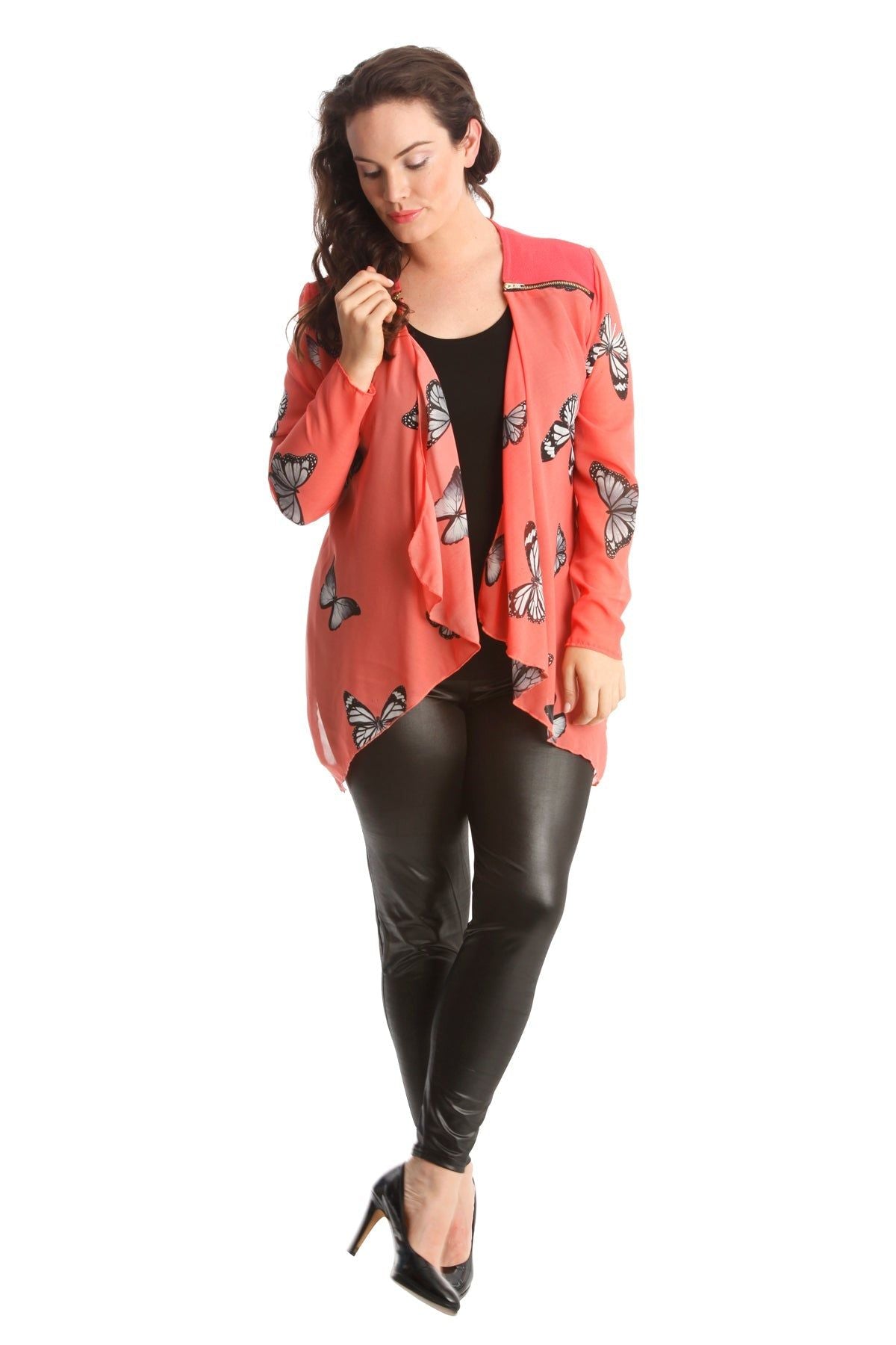 Chiffon Butterfly Print Sheer Cardigan Top cardigan WearAll