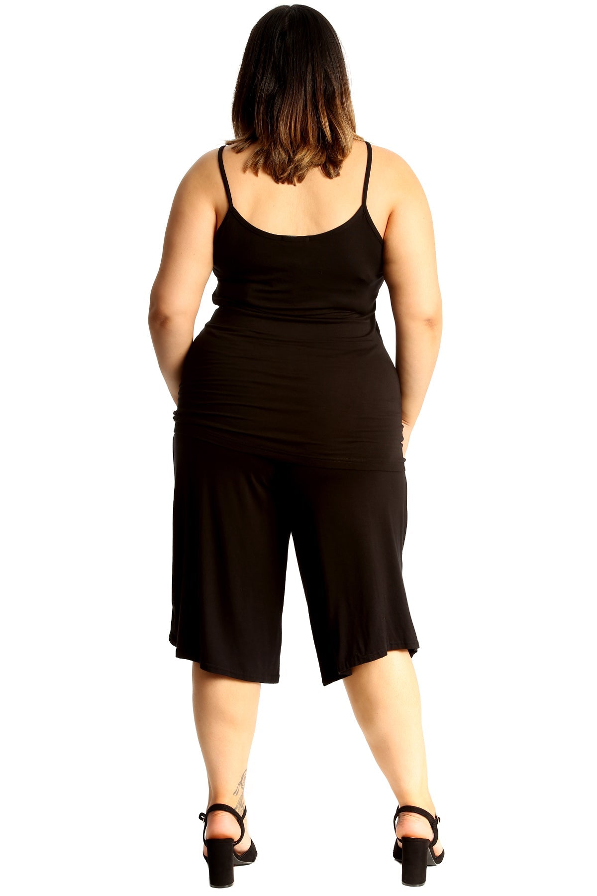 Plus Size Plain Viscose Culottes Shorts WearAll