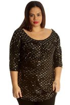 Polka Dot Sequin Spot Party Top Tops WearAll Gold 14
