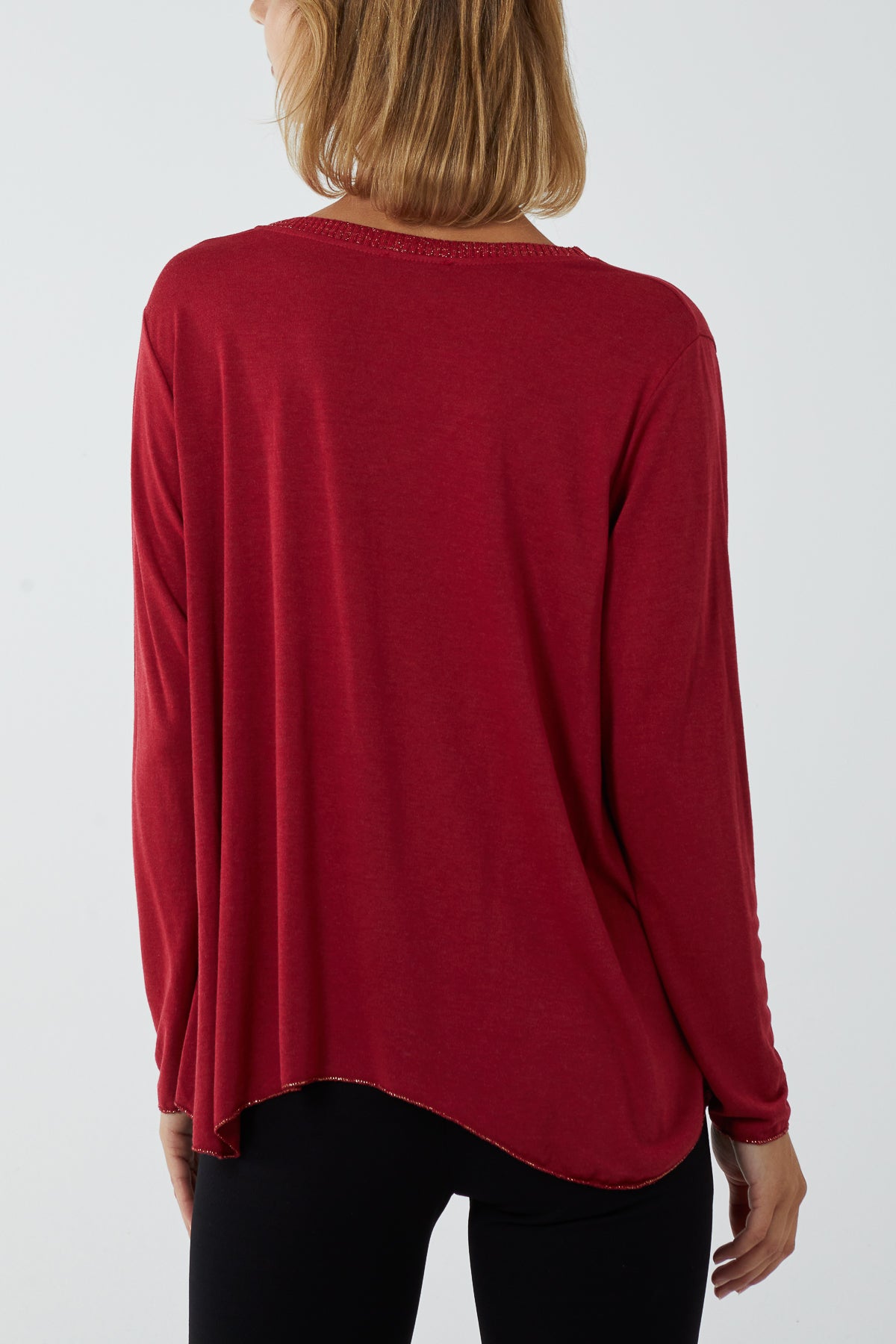Ribbed V-Neck Oversized Raw Edge Jumper JMF1 WearAll