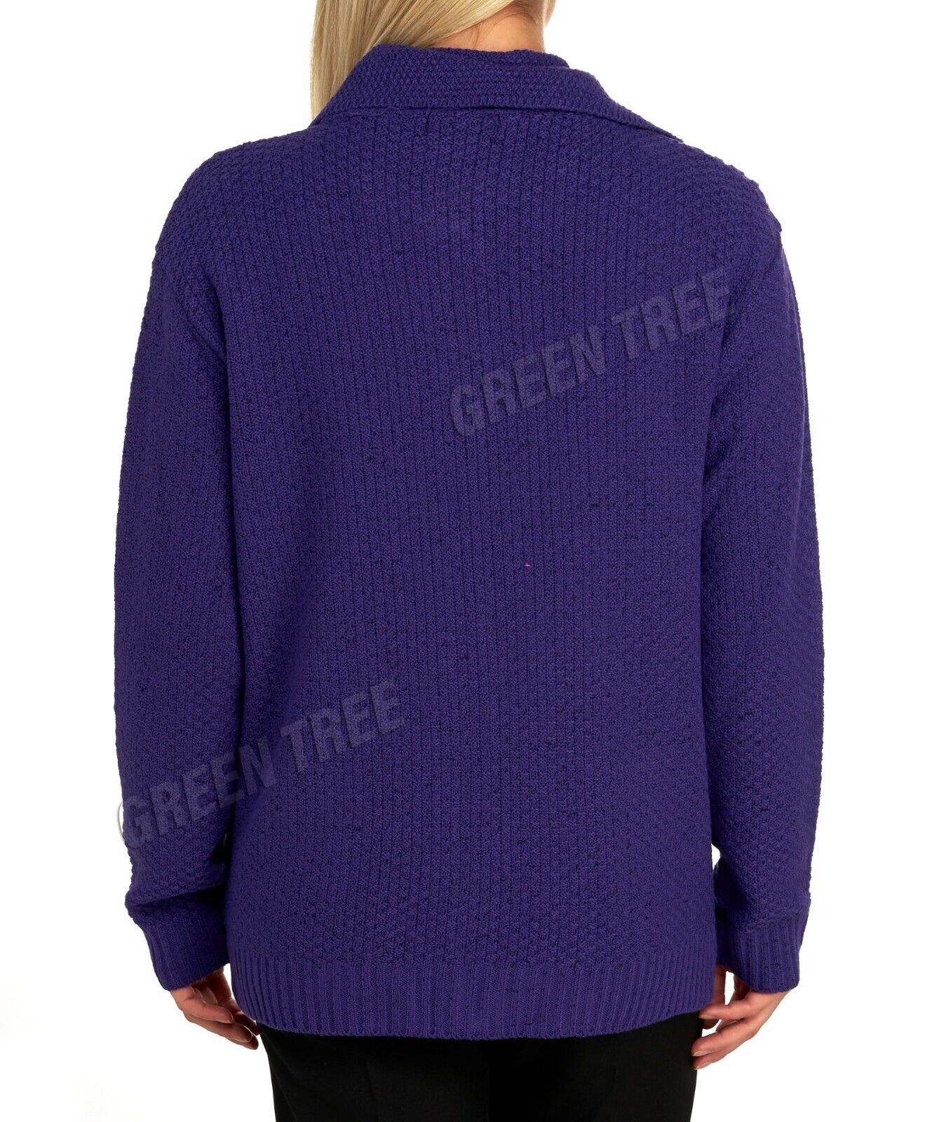 Knit Collar Long Sleeve Zip Cardigan Tops WearAll