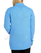 Knit Collar Long Sleeve Zip Cardigan Tops WearAll