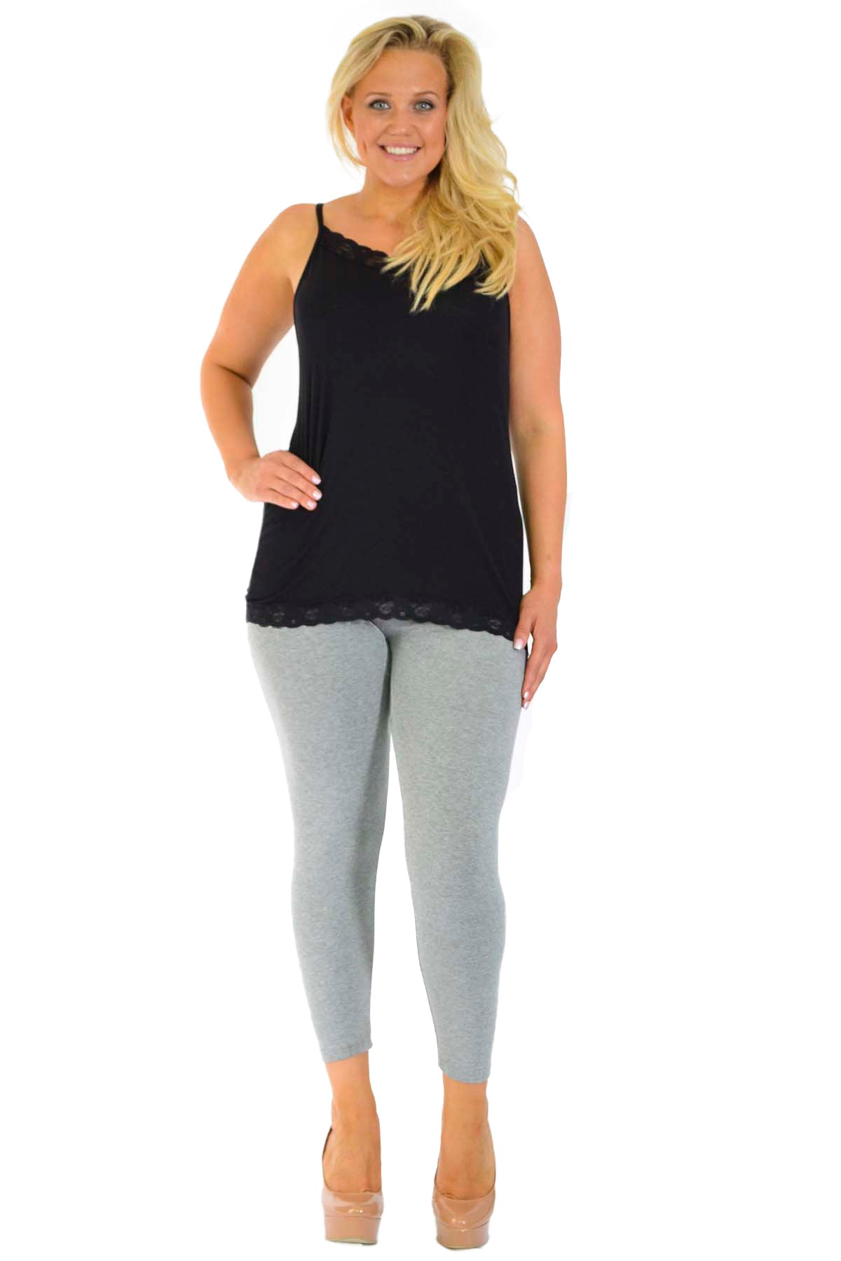 Plus Size Plain Long Leggings Leggings WearAll
