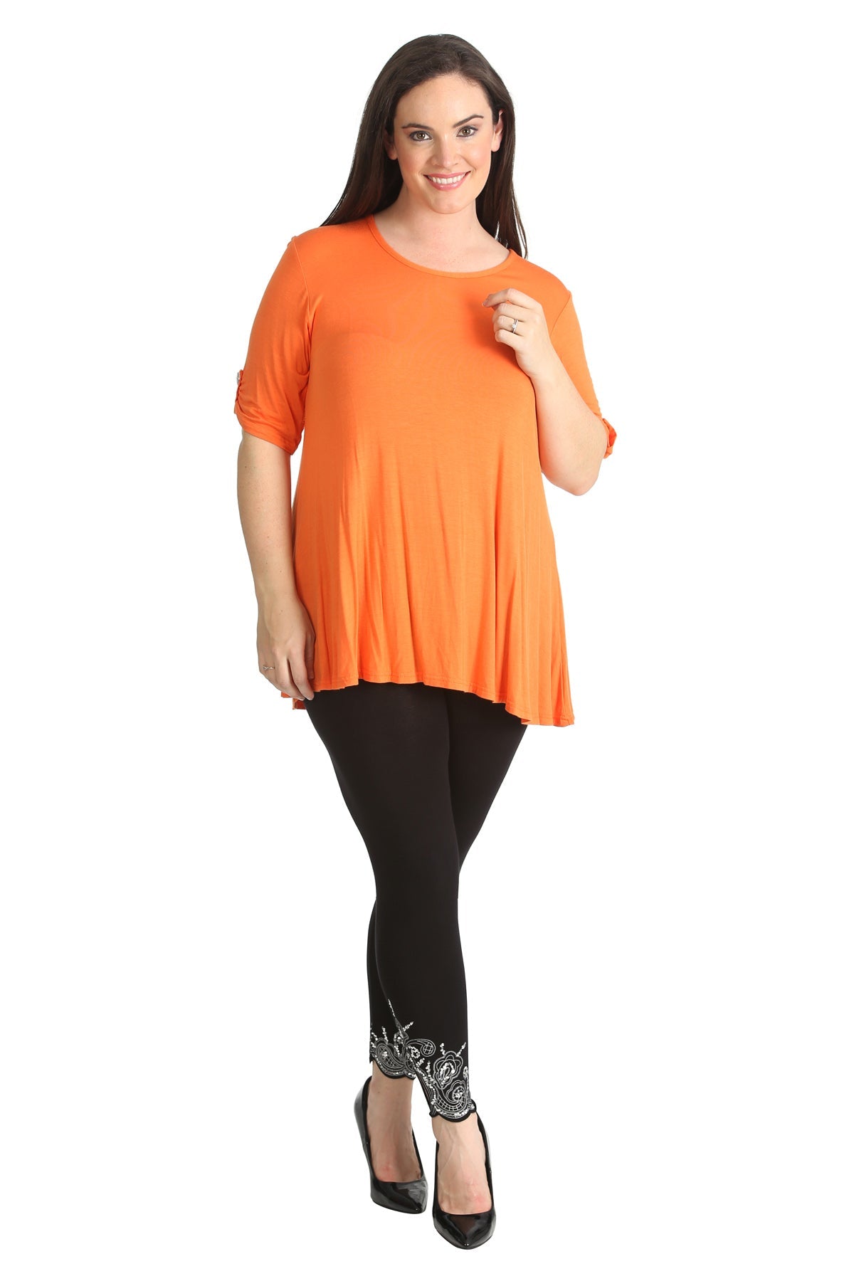 Womens Scoop Neck Flared Ladies Plain Tops Tops WearAll