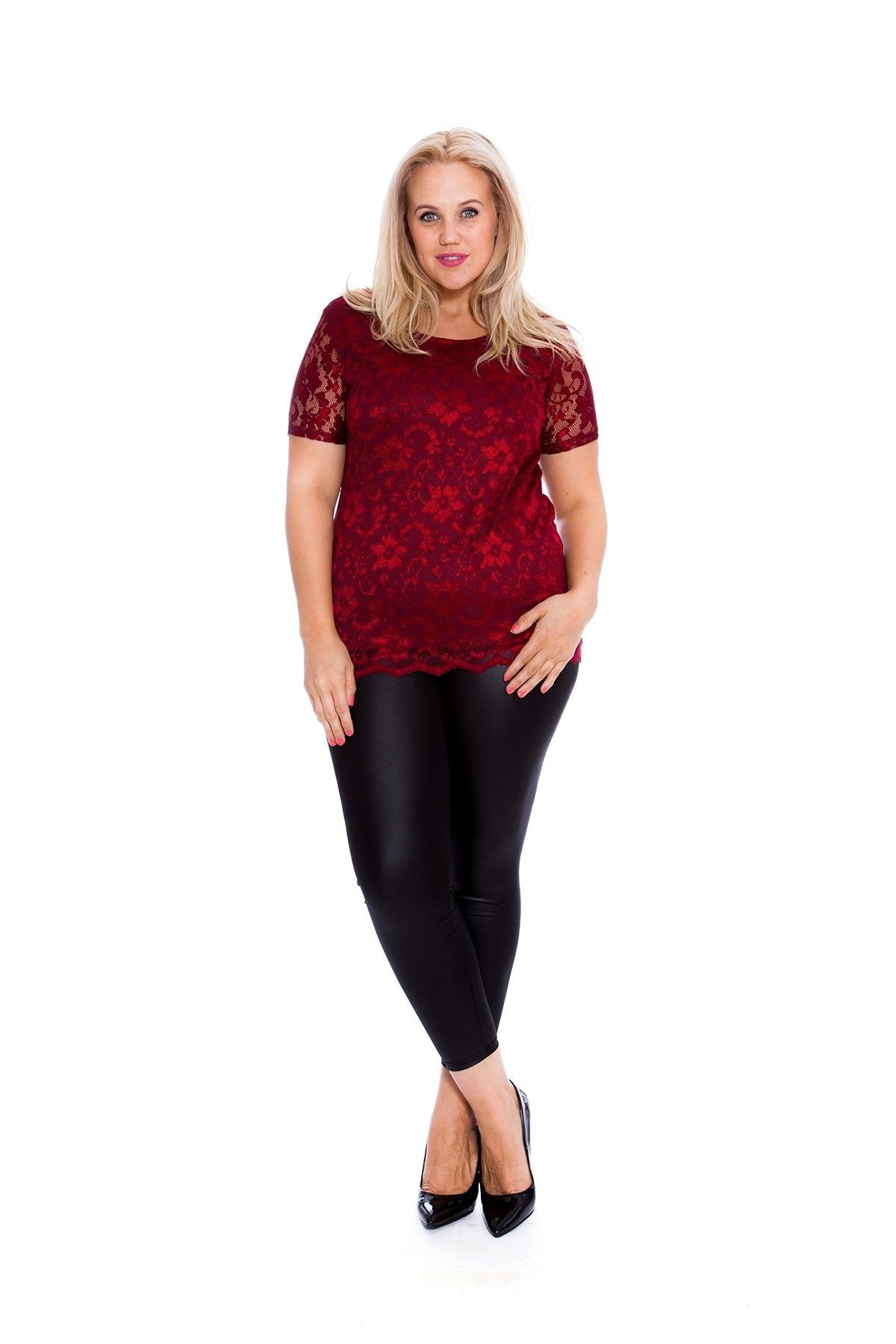 Lace Lined Scallop Edge T-Shirt Top Tops WearAll