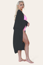 Ladies Balloon Sleeve Cardigan Cardigan WearAll Black One Size UK Fit (8-16)