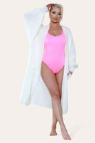 Ladies Balloon Sleeve Cardigan Cardigan WearAll Cream One Size UK Fit (8-16)