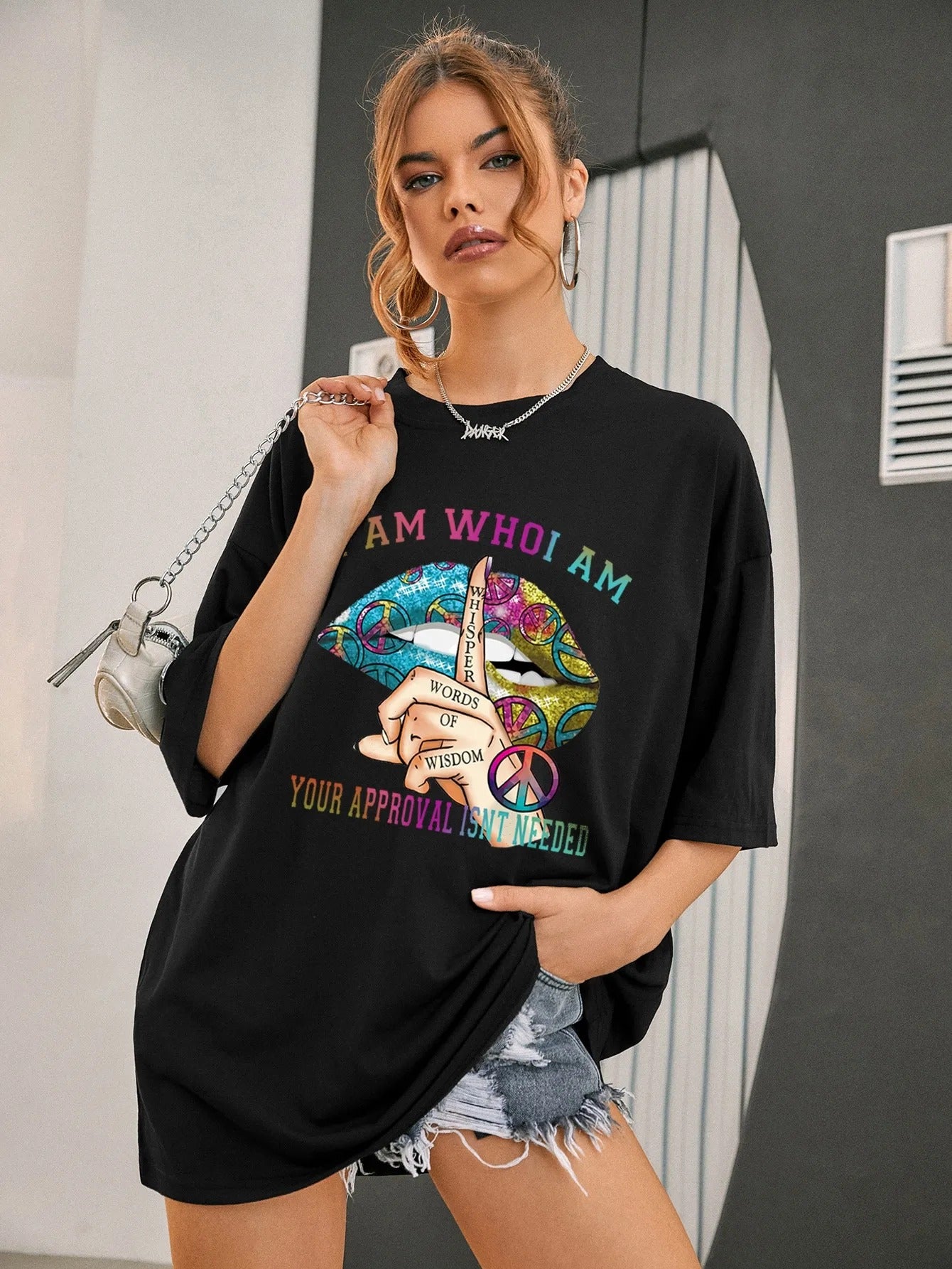 I Am Who I Am T-Shirt WearAll Black 16-18