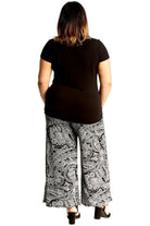 Plus Size Big Paisley Print Palazzo Trouser Palazzo WearAll