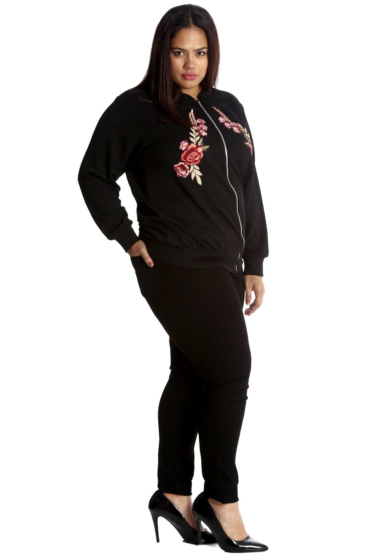 Embroidered Vintage Bomber Jacket Floral Print Jacket WearAll